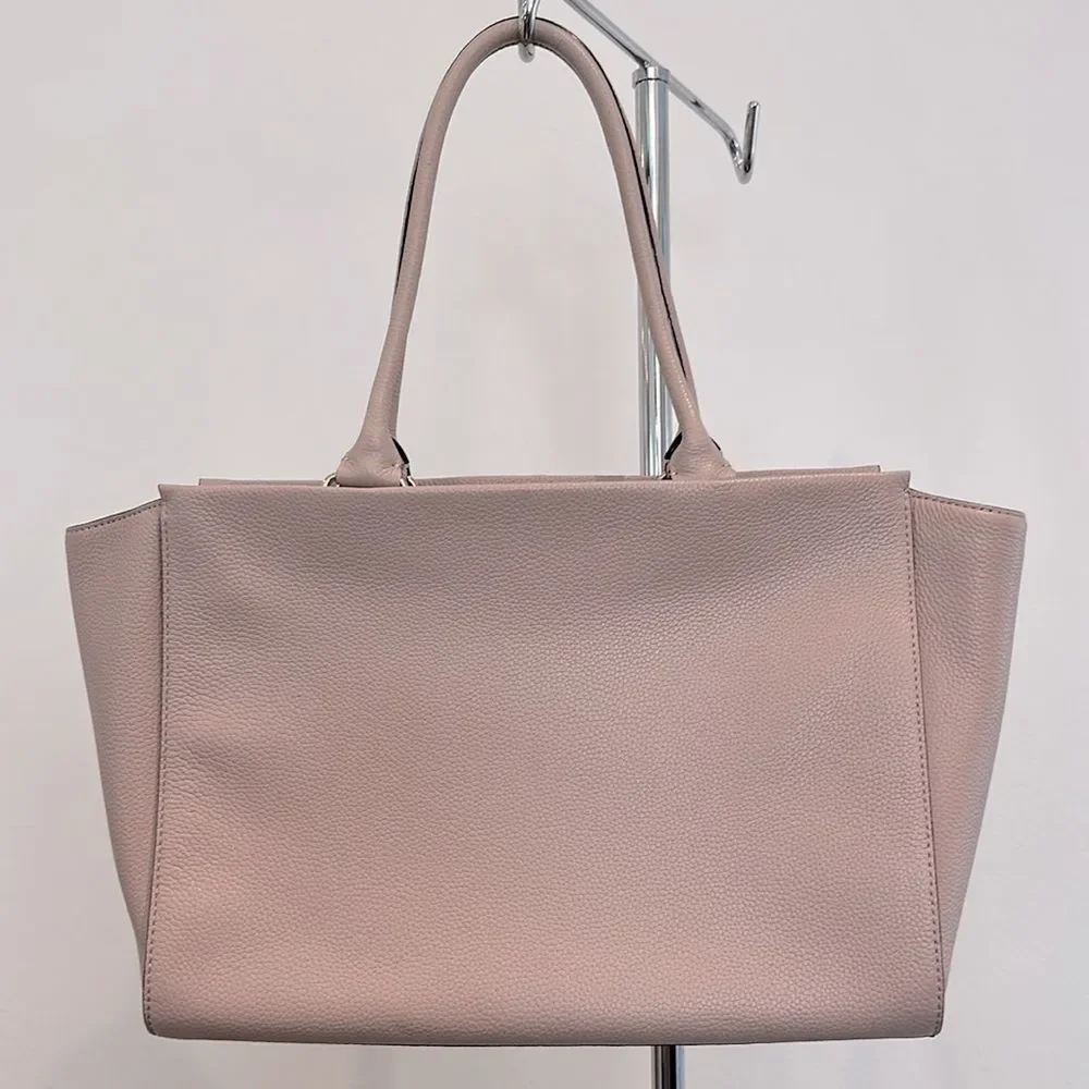 Kate Spade Mauve Pink Leather Satchel Handbag or Purse with Bow